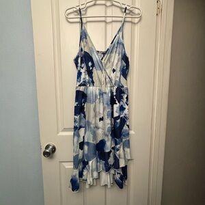 Blue and White Floral Dress